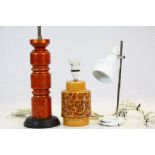 Two 1960s table lamps and small angle poise work lamp
