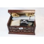 Wooden jewellery box of mixed Costume jewellery