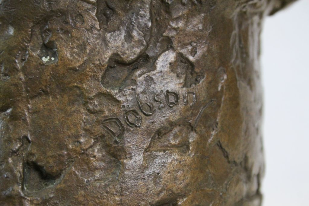 Cold cast bust of a females head on a marble base, stands approx. 39cm - Image 4 of 6