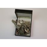 Collection of Hallmarked Silver jewellery to include Earrings & Fobs etc