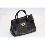 Mulberry marked vintage Leather Handbag, with Brass tag numbered 211647