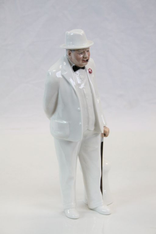 Three Royal Doulton "Winston Churchill" ceramic Character jugs in varying sizes, the largest - Image 8 of 10