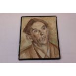 After Augustus John portrait painting of a young man inscribed and indistinctly signed