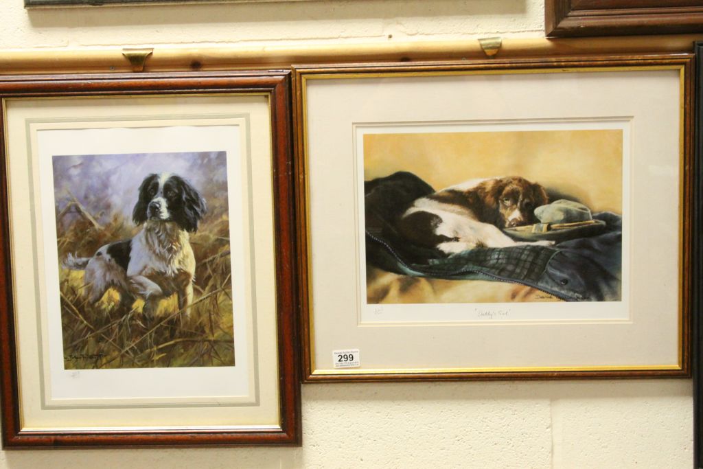 Debbie Gillingham ltd edn print of a Working Dog Spaniel and another after John Trickett