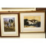 Debbie Gillingham ltd edn print of a Working Dog Spaniel and another after John Trickett