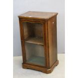 Victorian Burr Walnut Display Cabinet with Single Glazed Door, 54cms wide x 38cms deep x 90cms high