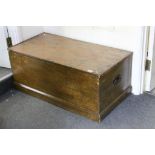 19th century Hardwood Blanket Box with candle compartment inside, 98cms long x 41cms high