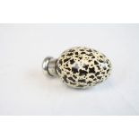 19th Century Sampson Mordan Hallmarked silver topped Scent bottle designed as a speckled Birds