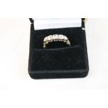 18CT yellow gold antique five stone diamond ring of 75 points approx.