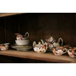 Royal Crown Derby Imari pattern part Tea service to include Teapot, cups & saucers etc