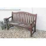 Wooden Slatted Garden Bench, 154cms long