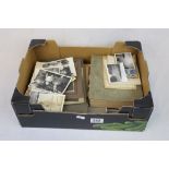 Box of vintage photographs, loose and in albums