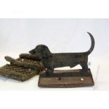 Iron Boot Scraper in the form of a Dachshund 32cms high