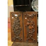 Pair of carved oak panels