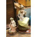 Two Spanish Tengra Porcelain Figurines, 49cms high and 31cms high