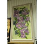 Large Oil Painting on Board of Purple Flowers, 114cms x 60cms