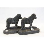 Pair of Cast Iron Door stops modelled as Shetland Ponies, each one approx 23.5 x 19.5 x 6cm