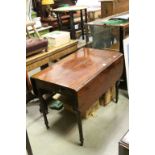 19th century Mahogany Pembroke Table with drawer to one end, raised on turned tapering legs and