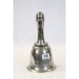 Contemporary white metal Cocktail Shaker modelled as a Hand Bell, stands approx 26cm