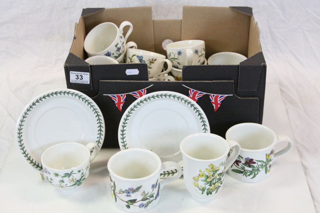 Collection of Portmeirion ceramic Cups, Mugs & saucers from the "Botanic Garden" series