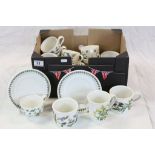 Collection of Portmeirion ceramic Cups, Mugs & saucers from the "Botanic Garden" series
