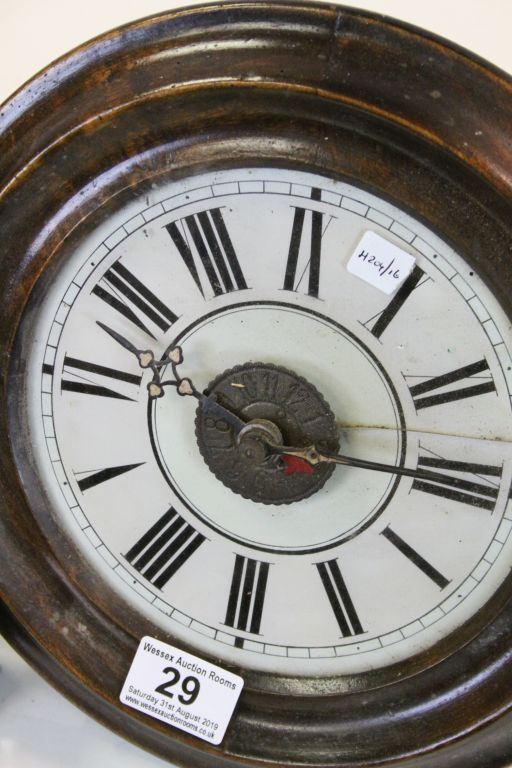 Vintage Oak cased pendulum and weight wall clock - Image 2 of 4