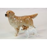 Beswick ceramic model of a Golden Retriever and another of a jack Russell, approx 7cm tall