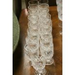 Set of Ten Waterford Crystal Cut Glass 9cms high Tumblers together with a Set of Seven Waterford