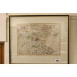 19th century Hand Coloured Map Engraving ' The Environs of Dublin ', 25cms x 34cms