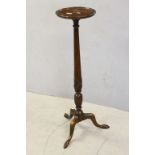 Early 20th century Mahogany Jardiniere Stand on Reeded Column Support and raised on Three Splay Legs