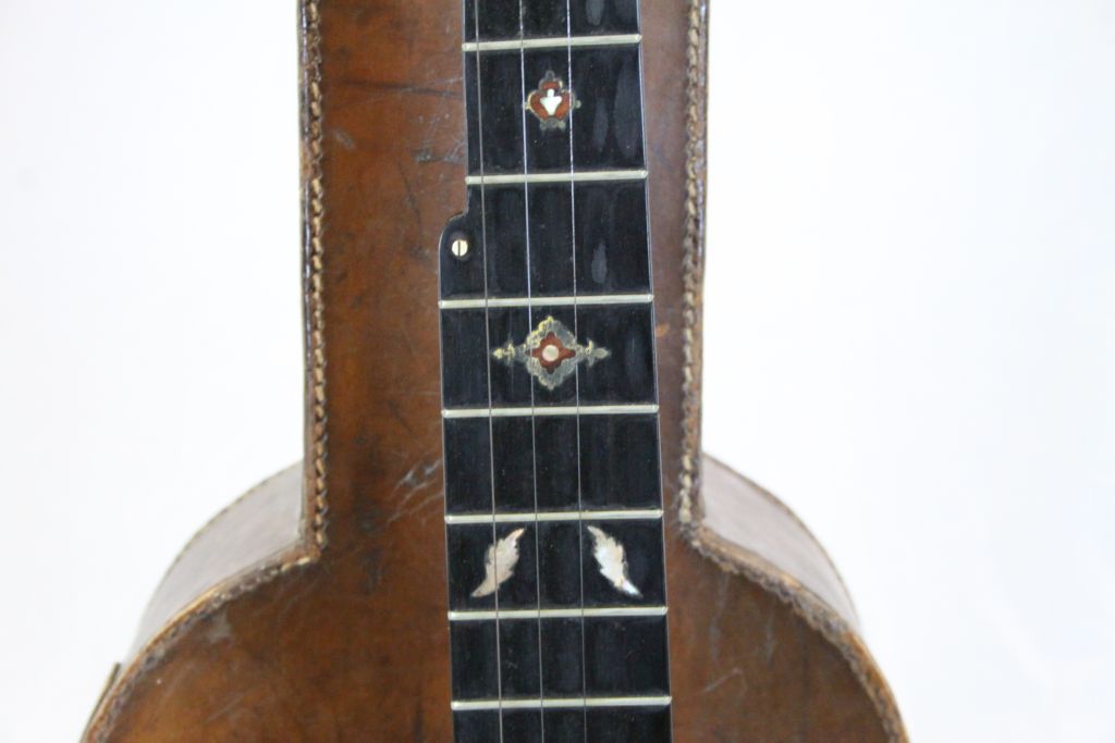 Late 19th Century American "Celebrated Benary" four string Banjo with Mother of Pearl inlay to the - Image 5 of 12