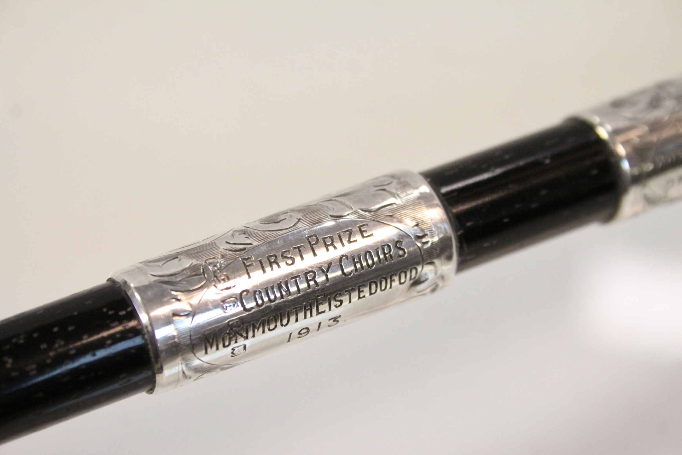 Hallmarked Silver & Ebony Conductor's Baton, the knop Hallmarked for London 1908 with Foliate - Image 5 of 10