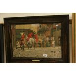 Oak Framed and Glazed Cecil Aldin Hunting Print ' Three Jolly Huntsmen ', 35cms x 53cms