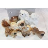 Collection of ceramic Pekinese Dogs