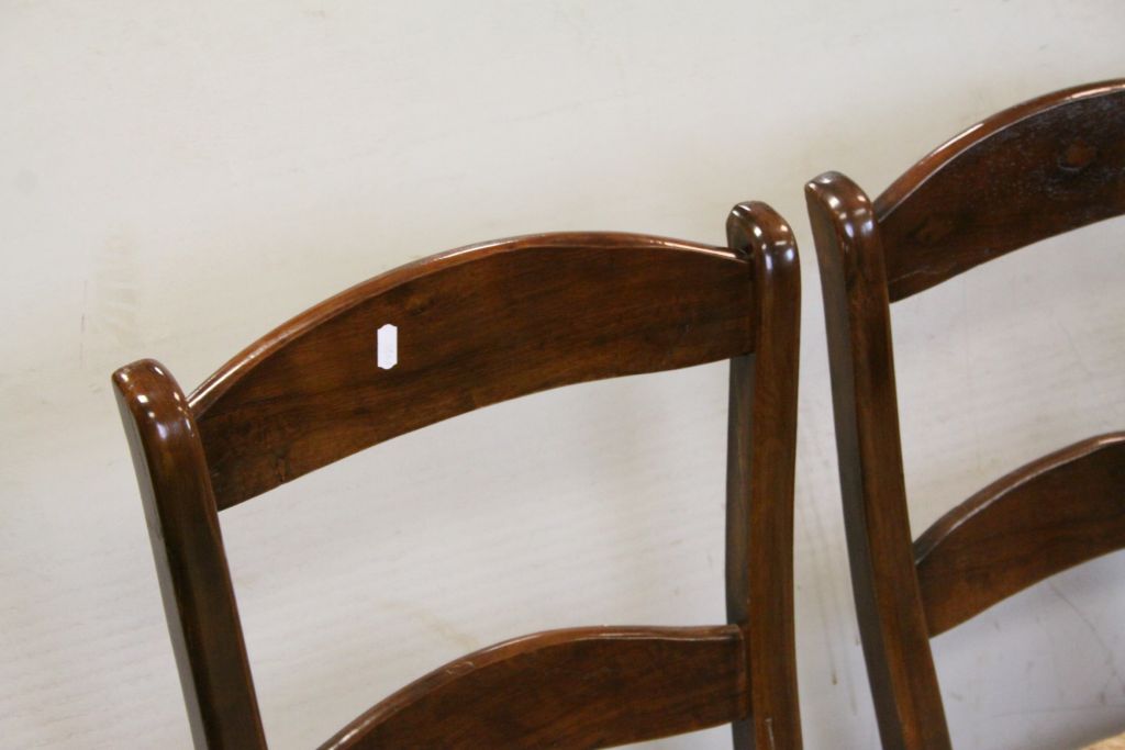 Set of Six French Style Kitchen Chairs with Rush Seats - Image 3 of 4