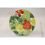 Large Clarice Cliff Bizarre circular Wall Plaque with Floral design, approx 33cm diameter