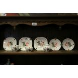 Booths Chine Set with Playing Card Decoration comprising of tea cup, milk jug, sugar bowl, saucers