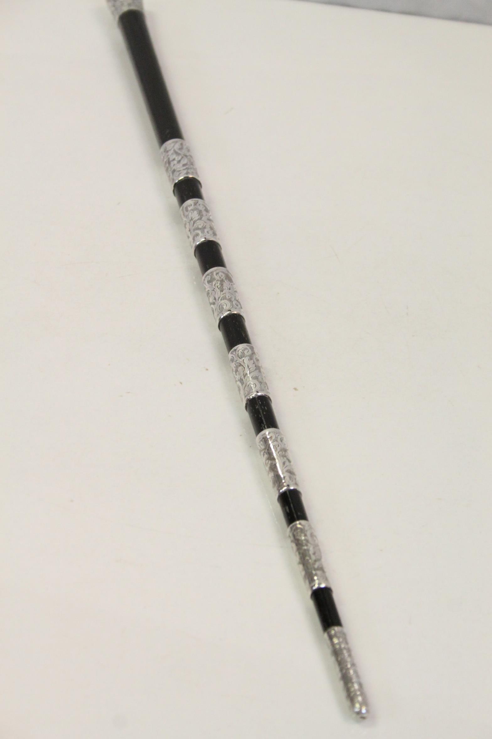 Hallmarked Silver & Ebony Conductor's Baton, the knop Hallmarked for London 1908 with Foliate - Image 10 of 10