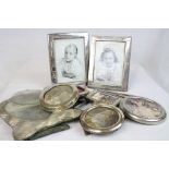 Collection of vintage Photograph frames to include five Hallmarked Silver examples