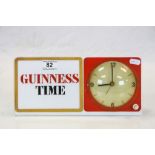 Vintage Perspex mounted Advertising Clock "Guinness Time", approx 31 x 14 x 8cm