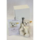 Boxed Steiff ' Always in my Heart ' White Teddy Bear with coa, 24cms high