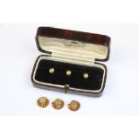 Six vintage Gents Hallmarked Gold Cufflinks, 18ct & 9ct with a vintage Cufflink box