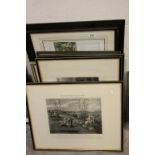 Set of Four 19th century Henry Alken Prints ' The First Steeple Chase on Record ' ( plates 1 to