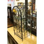 18 bottle metal wine rack with door