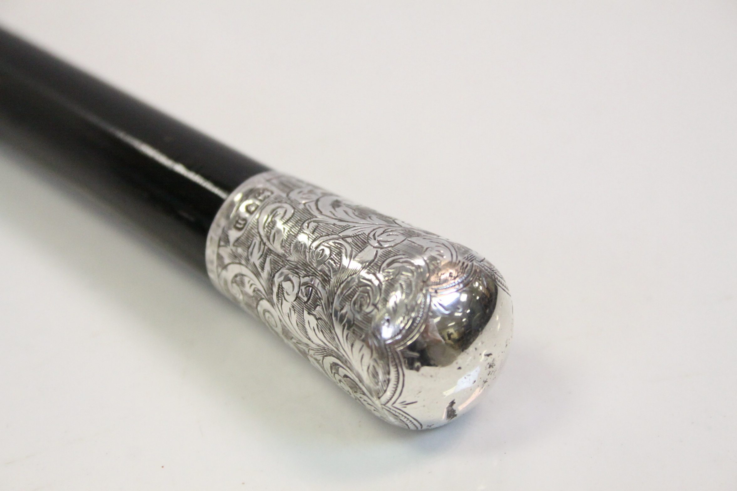 Hallmarked Silver & Ebony Conductor's Baton, the knop Hallmarked for London 1908 with Foliate - Image 2 of 10