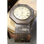 Victorian 30 Hour Drop Dial Wall Clock (a/f), 74cms high