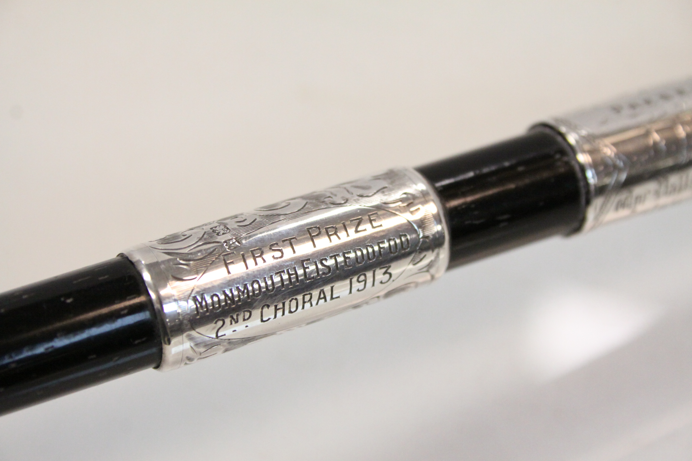 Hallmarked Silver & Ebony Conductor's Baton, the knop Hallmarked for London 1908 with Foliate - Image 6 of 10