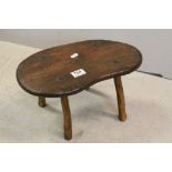 Antique Walnut and Yew Wood Stool