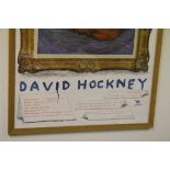 Signed framed & glazed Tate Gallery "David Hockney A Retrospective" Poster 1987 featuring "Little
