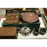 Mixed Lot including Oriental Lacquered Tiffin Box (a/f), Pair of Oriental Style Lacquered